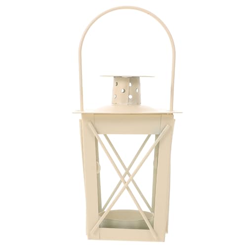 Cabilock Iron Candle Holder Moroccan Candle Lantern Wedding Candle Lantern Decorative Vintage Antique Candle Lanterns Mini Lantern Candle Lantern Decoration Wedding Decor Holders Home White