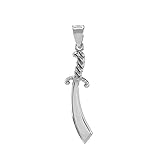 Polished 925 Sterling Silver Islamic Scimitar Sword Pendant