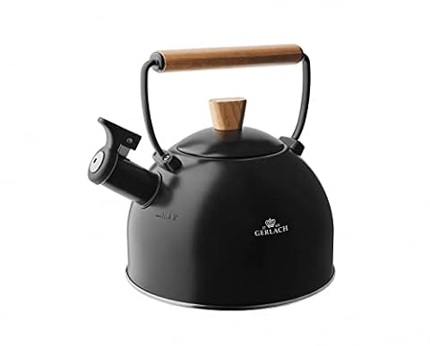 Gerlach Natur Czajnik Stalowy Czajnik Ze Stali Nierdzewnej 2,5 L Z Gwizdkiem Indukcja Kuchenka Gazowa Elektryczna Ceramiczna