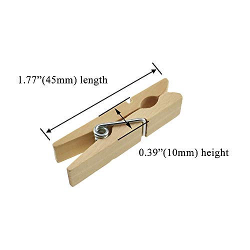 Hahiyo Wooden Clothes Pins Clothespins Wide Do Not Fall Apart 1.77 Inches Length 40 Pack Sturdy Strong Springs No Rust No Discoloration For Laundry Bathroom Diy Craft Photos Food Opened Bags #TOP1