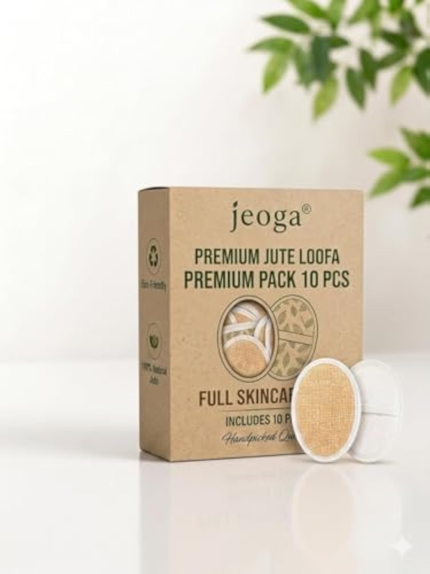 Natural Jute Exfoliating Bath Loofah Pad with Hand Strap