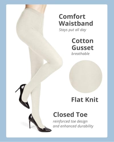 Image of MeMoi Brooklyn Flat Knit Sweater Tights for Women, Cotton Blend XS-6X
