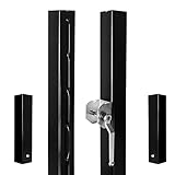 Aoneky Permanent Pickleball Net Posts Set, 2 Square Steel Posts with Ground Sleeves, 800LB Reel Hand Crank System, Powder Coated for Outdoor, Indoor Court