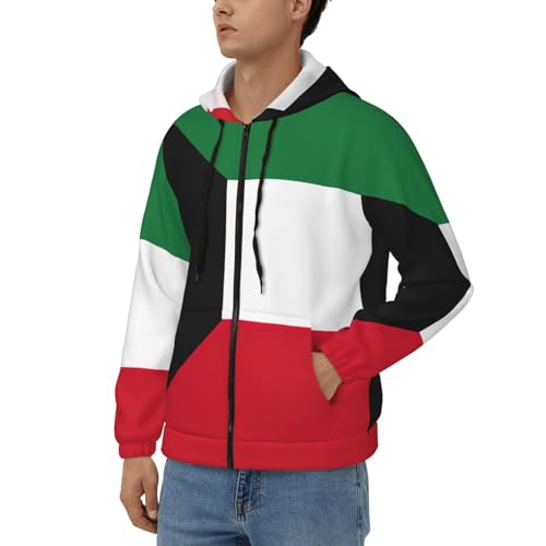 Sweat à capuche Koweït homme à cordon fermeture éclair solide