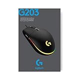 Logitech G203 Gaming-Maus mit anpassbarer LIGHTSYNC RGB-Beleuchtung, 6 programmierbare Tasten, spieletauglicher Sensor, Abtastung mit 8.000 DPI, Geringes Gewicht – Schwarz - 12