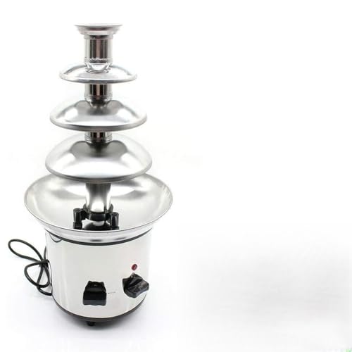 Image of 4 Tier Stainless Steel Luxury Hot Chocolate Cream Fondue Fountain-Easy To Assemble, Perfect For Party Wedding Restaurant Hotel