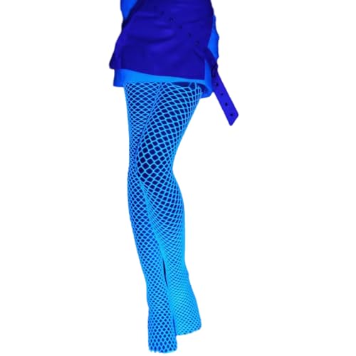 Image of BOGEEL Women Glow in The Dark Fishnet Stockings Leggings, Glowing Fishnet Socks Tights High Waist White Fishnet Tights,Nylon