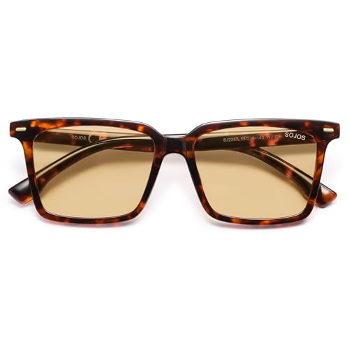 SOJOS Polarized Square Sunglasses SJ2387 RedTortoise