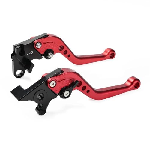 Motorrad Bremshebel Lenker Für Aprilia Für Tuono 660 Für Tuono V4 1100 Für RS 660 Für RSV4 1000 2009-2024 Kupplungsbremshebel Motorrad Einstellbarer Kurzgriff-Steuersatz(Red)