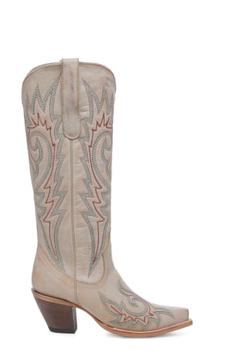 Corral Boots Womens Embroidered Snip Toe Pull On Casual Boots Knee High Mid Heel 2-3" - Beige2