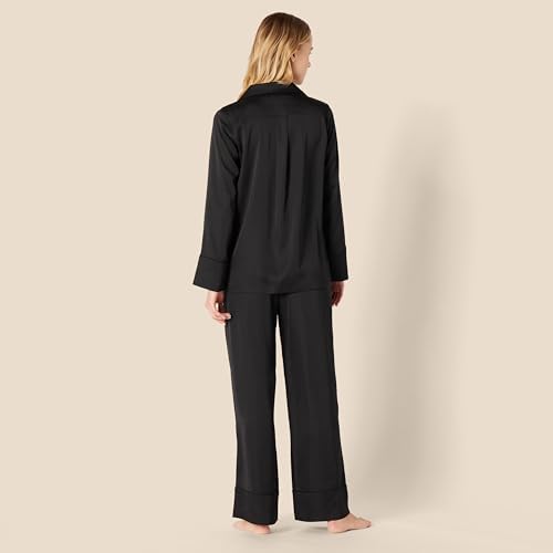 Amazon Essentials Women's Satin Long Sleeve Shirt and Pant Pajama Set