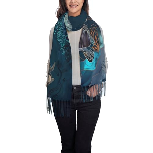 Pashmina Winter Warm Wrap Shawl Background Print Scarves Scarf For Women Men2