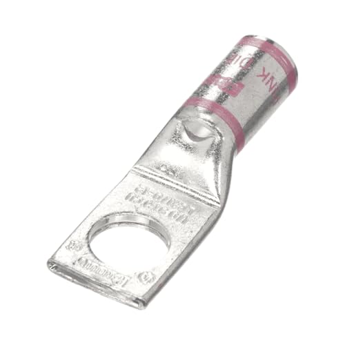 Panduit LCA1/0-12-X Copper Compression Lug, One-Hole, Standard Barrel with Window, 1/0 AWG Wire, 1/2" Stud Hole (Pack of 10)