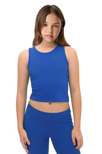 Image of Lilax Girls' Double Lined Sleeveless Basic Crop Tank Top