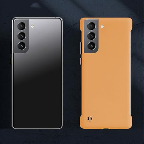 Coque rigide mate pour Samsung S22 Plus avec design frameless jaune