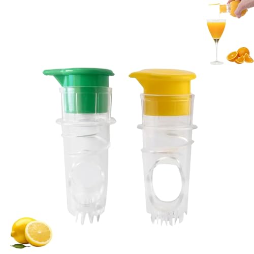 ZhouWei 2 Piezas Exprimidor Limon Manual Kit,Exprimidor Manual de Jugo con Tapa de Rosca Resistente y Duradero Lemon Squeezer, para Naranja Limón Lima y Cítricos (Amarillo y Verde)