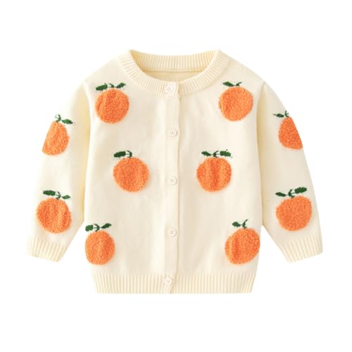 Baby Boy Girls Knit Sweater Cardigan Coat, Long Sleeved Round Neck Button Closure Tops for Toddler