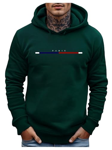 SOLY HUX Men's Hoodies Letter Graphic Drawstring Long Sleeve Sweatshirt Casual Streetwear Pullover Tops