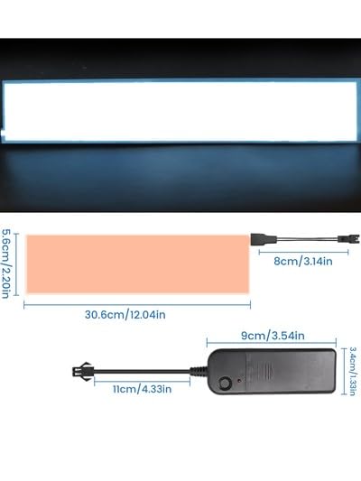 Image of Flexible Led Panel,Electroluminescent Panel Sheet EL Tape Cuttable Soft for Mask Eye Cosplay Party Decor DIY-Continuous /Slow Flash /Fast Strobe 3x24 cm Lightblue (White, 5 * 30)