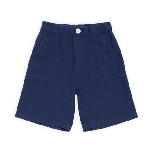 Image of Kidbea 100% Linen Shirt & Pant Co-ord Set for Kids | Elegant & Comfortable Summer Wear | Stylish Short-Sleeve Shirt with Bow & Comfy Shorts