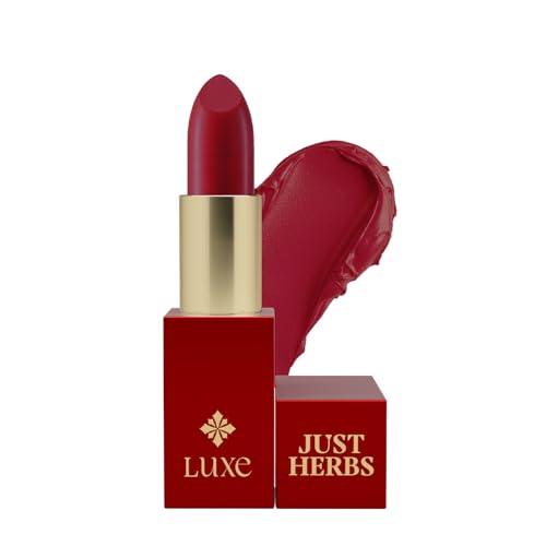 Image of Just Herbs Luxe Satin Melt High Shine Lipstick | Luxury Makeup | Ayurvedic Formula | Long Lasting Shine | Ayurvedic Lipstick - 4 gm (02 PLUM REVERIE)