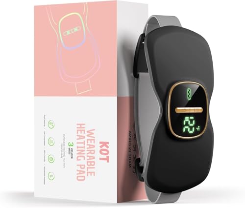 Image of KOT Thermal Pads for Cramps, Period Cramp Massager, Wireless Portable Heating Pad with 3 Heat Levels & 3 Massage Modes, Heating (BUTTERFLY-HT-PAD-BLACK)