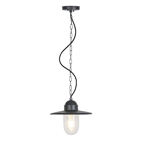 Qazqa kansas - Suspension - 1 lumière - H 900 mm - Gris foncé - Rustique - éclairage extérieur