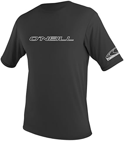 O'Neill Wetsuits Wetsuits UV Sun Protection Mens Basic Skins Short Sleeve Tee Sun Shirt Rash Guard, Black, X-Large