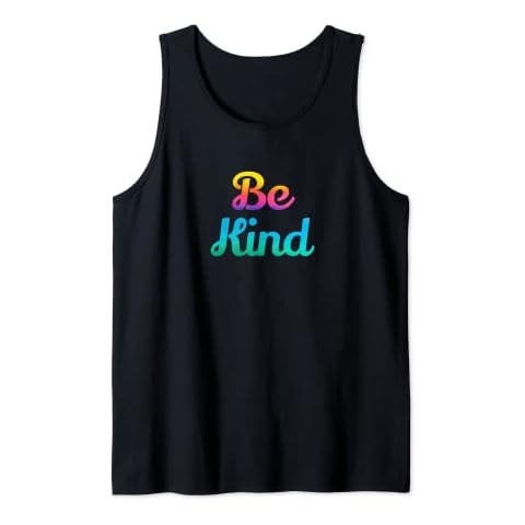 Be Kind Inspirational Colorful Watercolor Graphic Tank Top Cover