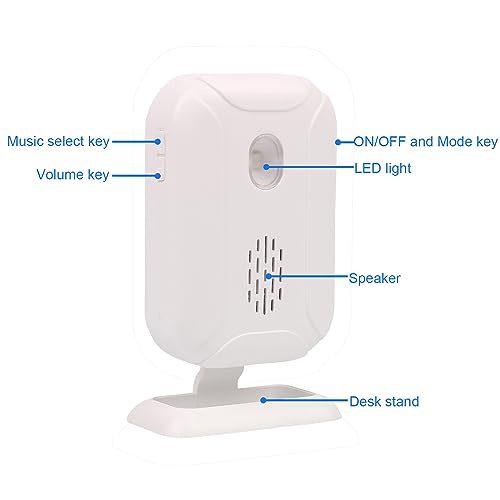 Meichoon Motion Sensor Alarm Wireless Home Security Alert System Doorbell for Front Door Indoor Room Entry Driveway Mailbox with 1 Sensor and 2 Receiver - Image 4