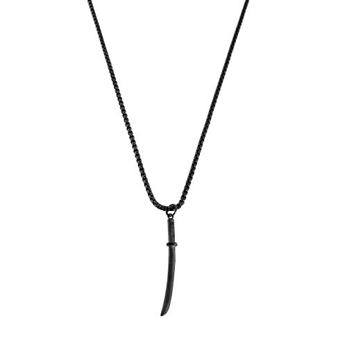 Akitsune Gladius Anhänger inkl. 90cm Kette | Halskette Damen Herren Edelstahl Schwert Japanisches Katana Stylisch - Mattschwarz Cover