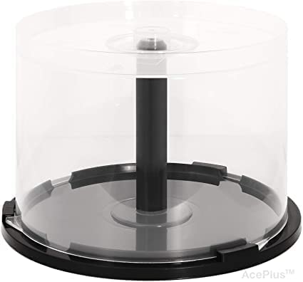 TechGuy4u Empty CD, DVD, Blu-Ray 50 Disc Capacity Cake Box Spindle PVC Media Case Holder Cover Plastic Protective Container-image-14