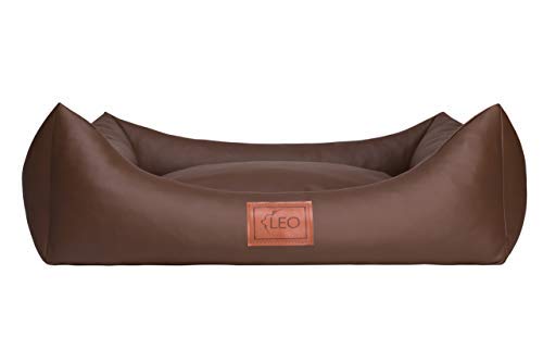 Leo4dog. Sofa Natalie. Hundebett, Kunstleder. Hundekissen. Hundesofa. 4 Größen (M 80x60 cm, Braun)