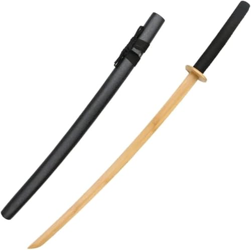 Zdaqian 日本刀 天然木製侍刀 居合道刀 鞘付き手作り木刀 剣道 伝統工法 竹刀 抜刀術 練習用 コスプレ コレクション 専用シース 贈答品 男女兼用 和風インテリア 店舗装飾 送別記念品 未開刃 (D)