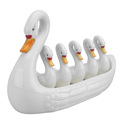 CONGARTENO 1 Set Chopstick Rest Set Spoon Stand Chopstick Stand Kitchen Things Kitchen Tableware Creative Chopsticks Stand Cooking Spoon Holder Swan Decor Chopsticks Rack White Porcelain