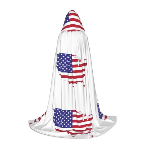 Cape de magicien USA à capuche pour briller à Halloween et Noël