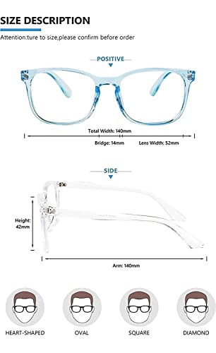 Image of IFLASH Blue Light Blocking Glasses Gaming Filter Transparent Square Eyeglasses for Eye Protection Men Women, Computer /Tablet /Laptop /Mobile /TV, Anti-blue & Anti eyestrain