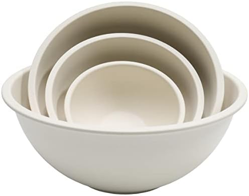 Chef Craft Eco Bamboo Fiber Mixing Bowl Set, 4 Piece, Natural