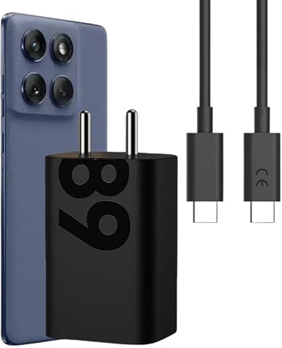Image of KAIMENGLONG 68W Turbopower Fast Charger With USB-C Cable,For Motorola Edge 60 Pro /Edge 60 Stylus /Razr 50 Ultra /Moto G84 / G54 / G35 / E40 / Edge 40 Neo Smartphonea€ inch Original Moto Power Delivery Charging Speed,Black