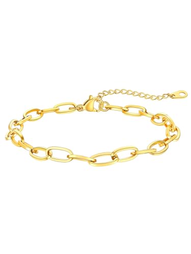 Image of FaithHeart Waterproof Ankle Bracelets for Women, 1 /2 /3Pcs Non Tarnish Stainless Steel Layered Anklet Set Paperclip Figaro Cuban Link Chain Dainty Summer Beach Jewelry Gift Adjustable Size
