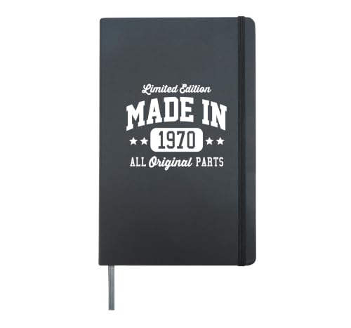 Vintage Made In 1970 Limited Edition Original Parts Dark Hardcover Journal, Black