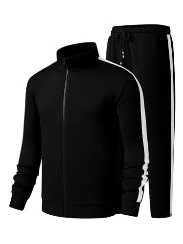 JMIERR Men's Track Suits 2 Piece Set Full Zip Sweatsuits for Men Athletic Jogging Suit Sports Outfits Sets