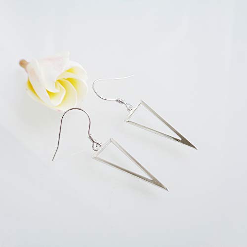 Pendientes de gancho de plata 925 tipo triángulo para regalos de mujer 3