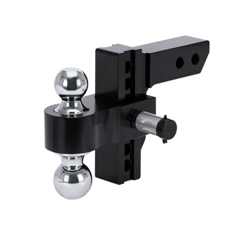 Attelage de remorque réglable 2" avec double boule de remorquage 12500 LBS et verrou