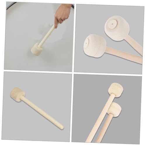 GALPADA 2 piezas de baquetas para bombo sin graves, con mango de madera y cabeza de fieltro, para percusión, práctica de banda y producción de sonido suave miniatura 6