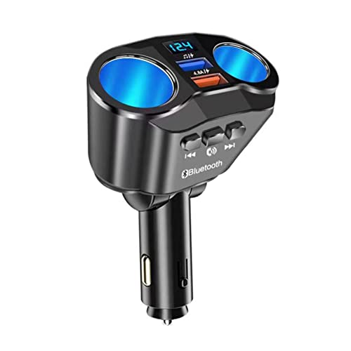 Stronrive Récepteur Radio émetteur FM,Récepteur d'adaptateur de Voiture Rotatif à 90 ° - sans Fil dans la Voiture, kit de Voiture Adaptateur Radio émetteur FM, Chargeur de Voiture 2 USB pour Tous Les Cover