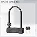 wkao Lock, 9.8 X 6.5 in U Lock, Alloy Steel Body, Anti-Theft Motorcycle Lock with 2 Keys and Dual Opening