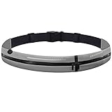 GothicBride riñonera Running Deportiva Impermeable Bolsillos con Cierre Cremallera Tiras Reflectante (Gris)