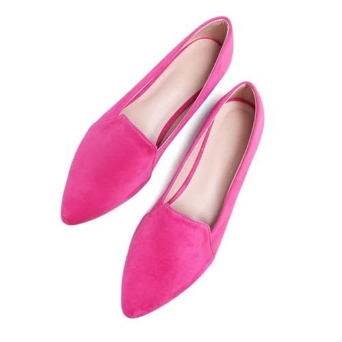 WENJIAZHIZHI Ballet Flats for Women Comfortable Women's Flats Memory Foam Slip on Pointed Toe Flats Shoes Women Solid