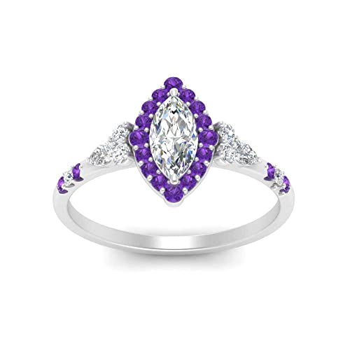 Bague de fiançailles marquise en argent sterling style édouardien pour femme
